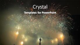  Presentation with december - Audience pleasing PPT theme consisting of fireworks-in-cluj-napoca-romania backdrop and a dark gray colored foreground