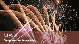  Presentation with amusement park - PPT theme enhanced with fireworks in the amusement park background and a tawny brown colored foreground