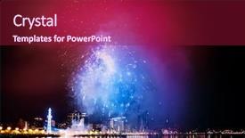  Presentation with night sky - PPT layouts enhanced with fireworks in the night sky background and a violet colored foreground