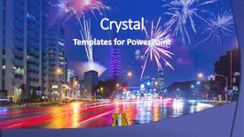  Presentation with new years - Slides having fireworks moving - new years firework display background and a royal blue colored foreground