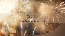  Presentation with fireworks - Amazing slide set having fireworks new year banner with space for text backdrop and a coral colored foreground