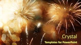  Presentation with fireworks - PPT theme enhanced with fireworks-new-year-banner background and a tawny brown colored foreground