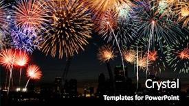  Presentation with fireworks - Slides with fireworks of multiple colors background and a black colored foreground