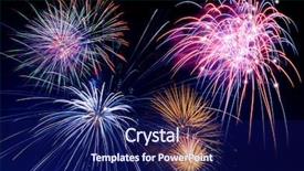  Presentation with fireworks - Audience pleasing slides consisting of fireworks of several colors bursting backdrop and a navy blue colored foreground
