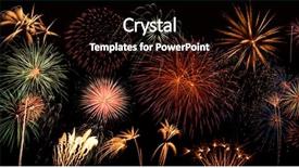  Presentation with displaying - Cool new presentation with fireworks of various colors bursting backdrop and a black colored foreground