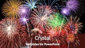  Presentation with fireworks - Cool new PPT layouts with fireworks of various colors busting backdrop and a tawny brown colored foreground