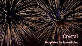  Presentation with satellite in a dark sky - Audience pleasing presentation design consisting of fireworks on the dark night backdrop and a wine colored foreground