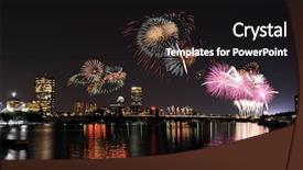  Presentation with 4th july - PPT layouts consisting of fireworks over boston on 4th background and a black colored foreground