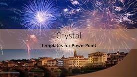  Presentation with destination - PPT layouts having fireworks over florence new year destination background and a coral colored foreground