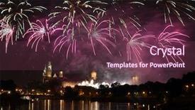  Presentation with fireworks - Slide deck featuring fireworks show by the wawel castle over vistula river krakow poland background and a tawny brown colored foreground