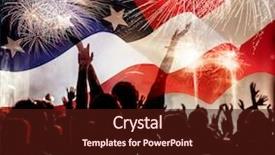  Presentation with united states flag - Beautiful presentation theme featuring fireworks over united states flag backdrop and a  colored foreground