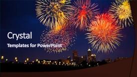  Presentation with firework - Amazing slides having fireworks backdrop and a navy blue colored foreground