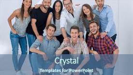  Presentation with creative - Presentation theme featuring firm culture - group of creative young people background and a  colored foreground