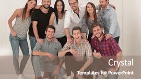  Presentation with group of people praying to god - Presentation design enhanced with firm culture - group of creative young people background and a  colored foreground