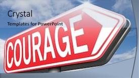  Presentation with courage - Colorful PPT theme enhanced with firmed faith - courage no fears and bravery backdrop and a light blue colored foreground