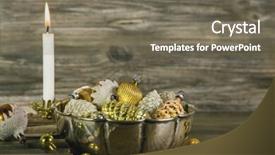  Presentation with christmas advent - Colorful theme enhanced with first advent christmas decoration backdrop and a gray colored foreground