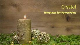  Presentation with advent - Colorful presentation design enhanced with first advent golden candle burning backdrop and a tawny brown colored foreground