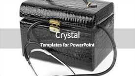  Presentation with first aid - Audience pleasing presentation design consisting of first aid bag and stethoscope backdrop and a dark gray colored foreground