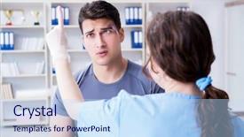  Presentation with black female - Beautiful PPT layouts featuring first aid bleeding - young man visiting female traumatologist backdrop and a  colored foreground