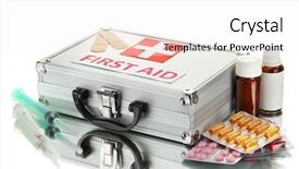  Presentation with first aid - Theme consisting of first aid box isolated background and a white colored foreground
