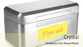  Presentation with first aid - PPT layouts with medical aluminum - first aid box isolated background and a blonde colored foreground