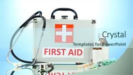  Presentation with first aid - Cool new presentation theme with first aid box on blue backdrop and a cool aqua colored foreground