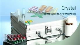  Presentation with first aid - Colorful slide deck enhanced with first aid box on blue backdrop and a cool aqua colored foreground