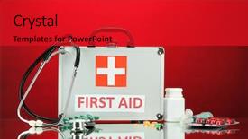  Presentation with first aid - Cool new presentation theme with first-aid-box-on-red backdrop and a red colored foreground