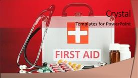  Presentation with first aid - Presentation design consisting of first aid box on red background and a red colored foreground