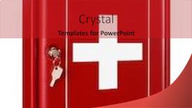  Presentation with aid - PPT theme consisting of first aid box background and a crimson colored foreground