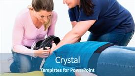  Presentation with first aid - PPT layouts having first aiders practicing to remove background and a ocean colored foreground