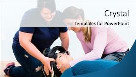  Presentation with first - PPT theme enhanced with first aiders practicing to remove background and a cool aqua colored foreground