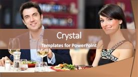  Presentation with black couple having fun - Beautiful slides featuring first anniversary - couple having dinner backdrop and a  colored foreground