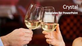  Presentation with wine trading - Amazing PPT layouts having first anniversary - couple toasting wine glasses backdrop and a tawny brown colored foreground