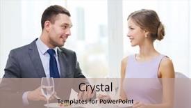  Presentation with appetizers - Cool new presentation theme with first anniversary - restaurant couple and holiday concept backdrop and a  colored foreground