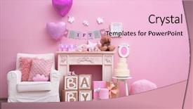  Presentation with first birthday - Presentation theme enhanced with first birthday - beautiful decorations for baby shower background and a lemonade colored foreground