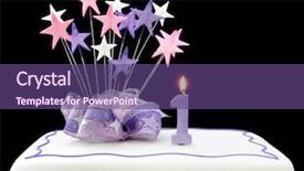  Presentation with first birthday - Audience pleasing presentation theme consisting of first birthday - fancy cake with number one backdrop and a violet colored foreground