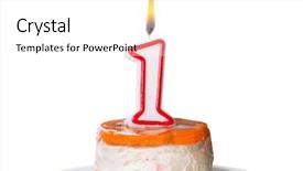  Presentation with cake dog - Slide set with first birthday cake for dog background and a  colored foreground