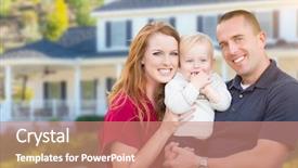  Presentation with military family - Cool new slide deck with first born - happy young military family backdrop and a coral colored foreground