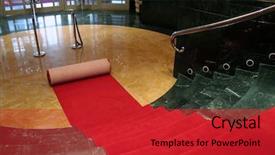  Presentation with red carpet - Colorful theme enhanced with first class - red carpet unfolded backdrop and a red colored foreground