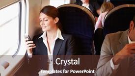  Presentation with mobile first - PPT theme consisting of businessman in suit with an old tv instead of head keeping arms crossed while standing inside empty room with gray wall on background background and a gray colored foreground.