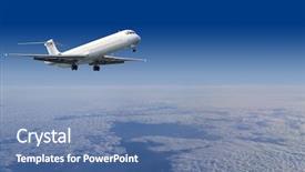  Presentation with jet airplane - PPT layouts enhanced with  background and a  colored foreground