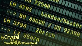  Presentation with hamburg - Beautiful slide set featuring first class - flight schedule at the airport backdrop and a tawny brown colored foreground