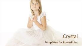  Presentation with first communion - Beautiful presentation theme featuring first communion - beautiful elementary girl in white backdrop and a sky blue colored foreground