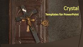  Presentation with first communion - Slides having first communion - old bibel with the cross background and a tawny brown colored foreground