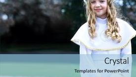  Presentation with first communion - Cool new slide set with first communion beautiful girl backdrop and a light blue colored foreground