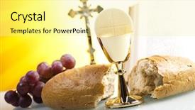  Presentation with first communion - Colorful theme enhanced with first communion backdrop and a blonde colored foreground