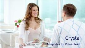  Presentation with first - Slide set consisting of first date background and a sky blue colored foreground