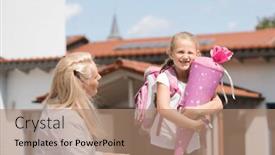  Presentation with first - PPT layouts enhanced with first-day-in-school and a coral colored foreground