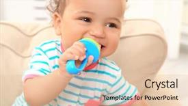  Presentation with african american baby - Theme consisting of first fruits - cute little african american baby background and a  colored foreground